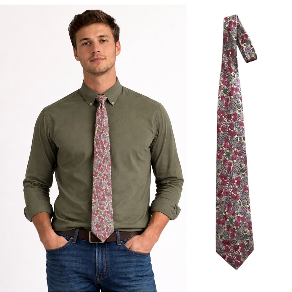 Ungaro Stylish Floral Tie in Red and Khaki
🔥% bundle of 3, 5, 10, 15 or 20 ties